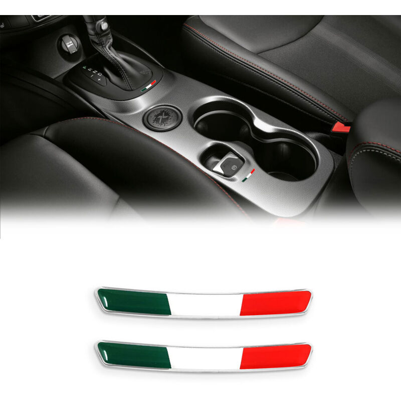 Adesivi 3D Italia per Leva Cambio 500X Sport, Set da 2 HQ, 8 x 49 mm