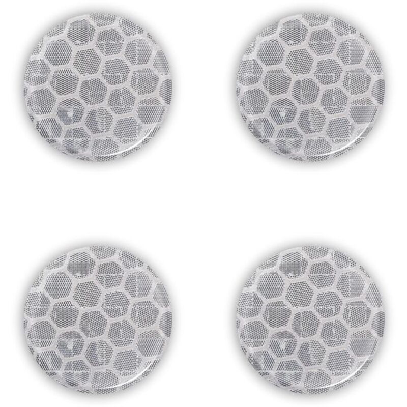 Adesivi 3D Rifrangenti Cerchi, 4 pz - Colore: BIANCO