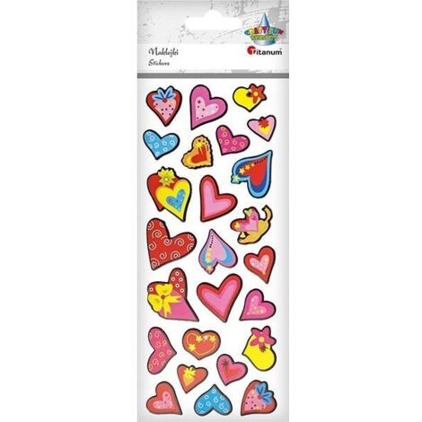 Adesivi a forma di cuore 3D TITANUM - mix di 25 pezzi, perfetti per decorazioni e scrapbooking