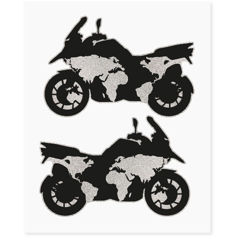 Adesivi Adventure Stickers per Bauletti Moto Planisfero Moto