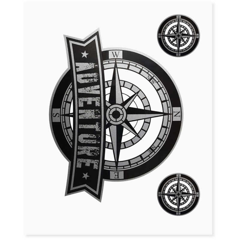 Adesivi Adventure Stickers per Bauletti Moto Rosa dei Venti