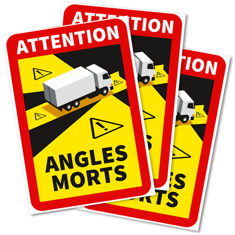 Adesivi Angoli Morti per Autocarro Obbligatori in Francia, 17 x 25 cm, 3 Pezzi