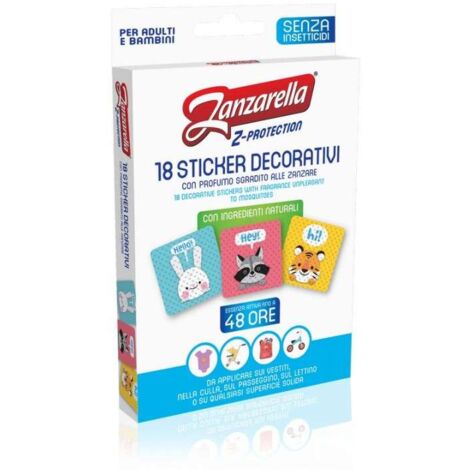 Adesivi antizanzara Zanzarella Stickers Baby 18 Pz