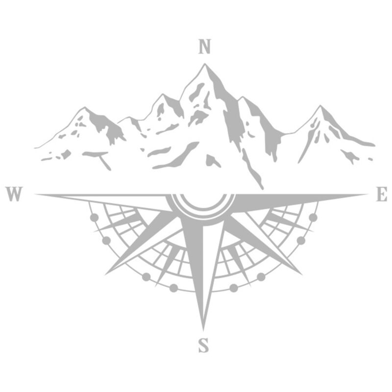 Adesivi bussola di montagna, adesivi impermeabili