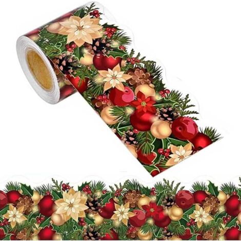 Adesivi decorativi per bordi, 2 rotoli, 36 m, decorazioni natalizie, annunci, regali, dolci, aula, scuola
