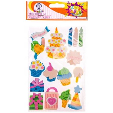 ADESIVI DECORATIVI PER FESTE 16 PEZZI 5431