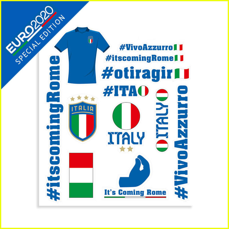 Adesivi Europei Euro 2020 Italia, 14 x 16 cm