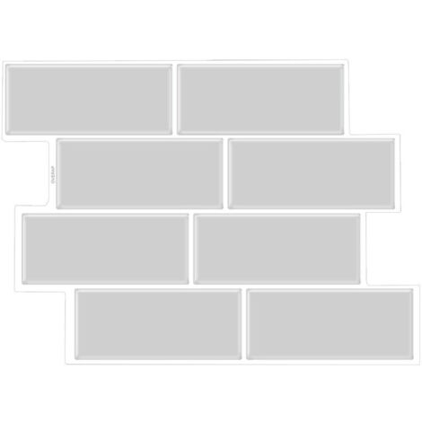 Adesivi Murali 3D Autoadesivi, 29,36×21,3 cm, Set da 10 Pezzi, Anti-Spruzzo per Cucina e Bagno, Colore Grigio Chiaro