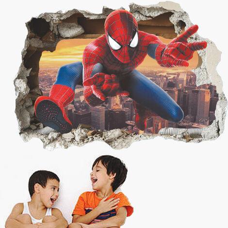 Adesivi murali Spiderman Adesivi effetto 3D Triumph Arredamento camera da letto Decorazione Adesivo murale gigante riposizionabile Adesivi murali bambini Spiderman