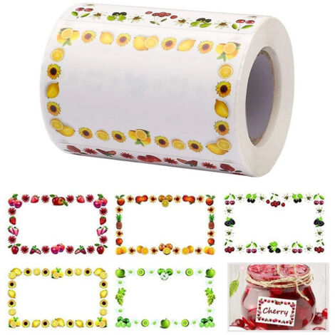Adesivi per frutta Ahlsen (250 pezzi), etichette autoadesive per marmellate, ideali per barattoli di marmellata, etichette per congelatori e regali.