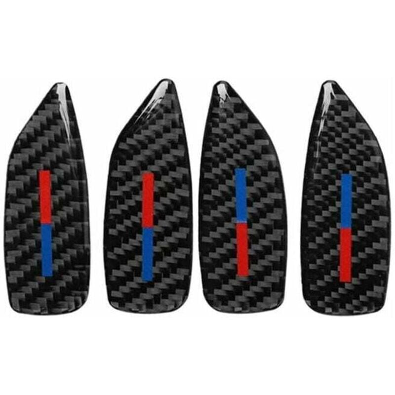 Image of Jalleria - Adesivi per maniglie delle portiere dell'auto E46, 4 pezzi Adesivi per coperture delle maniglie delle portiere dell'auto in fibra di
