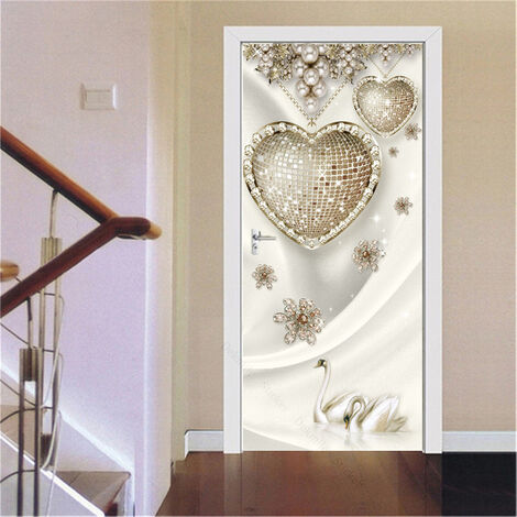 Adesivi per porte donna in rilievo 3D per ingresso camera da letto bagno intagliato cancello bianco sfera d&39oro carta da parati decorazione vinile Design moderno,MT-1835,85x215cm(cut 2 pcs)