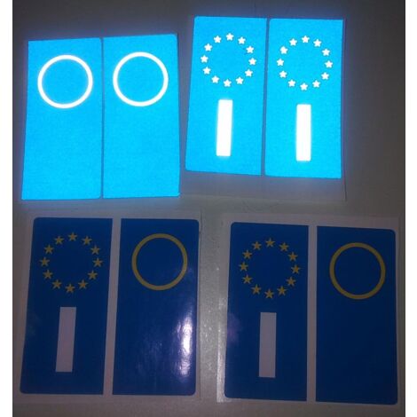 Adesivi per targa italiana kit da 4 pezzi rifrangenti ultra resistente