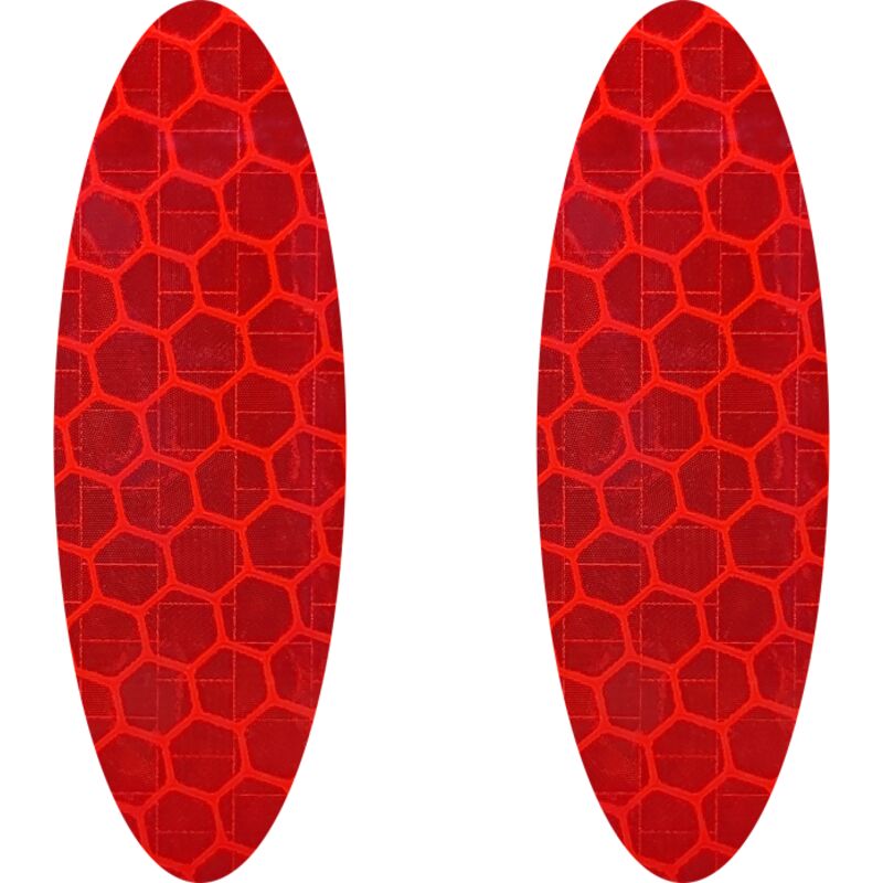 Adesivi Rifrangenti Ovali 2 Pz - Colore: ROSSO