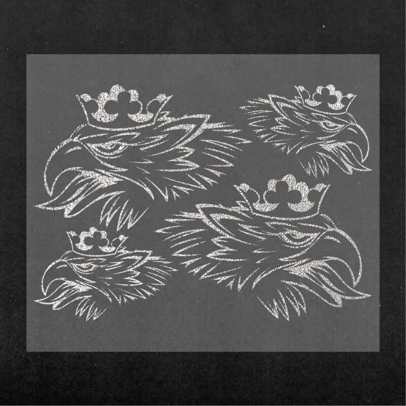 Adesivi Sticker Maxi Grifone per Autocarro, 50 x 35 cm - Colore: ARGENTO