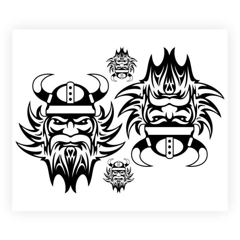 Adesivi Sticker Maxi Vichingo per Autocarro, 50 x 35 cm - Colore: NERO