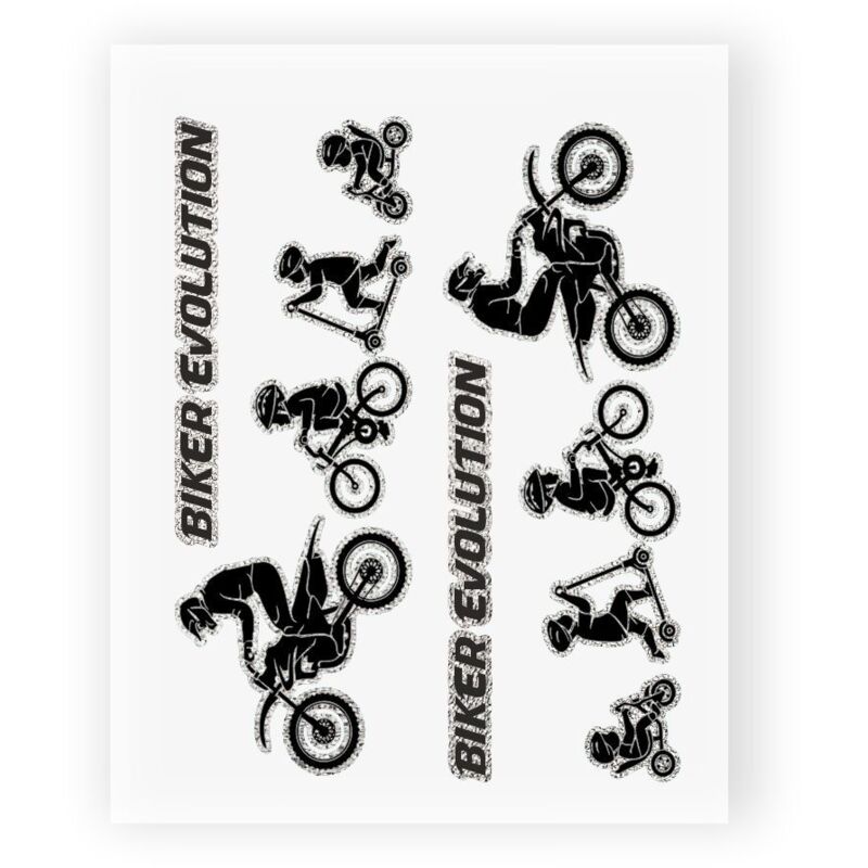 Adesivi Stickers Evolution Biker Cross 10 x 12 cm