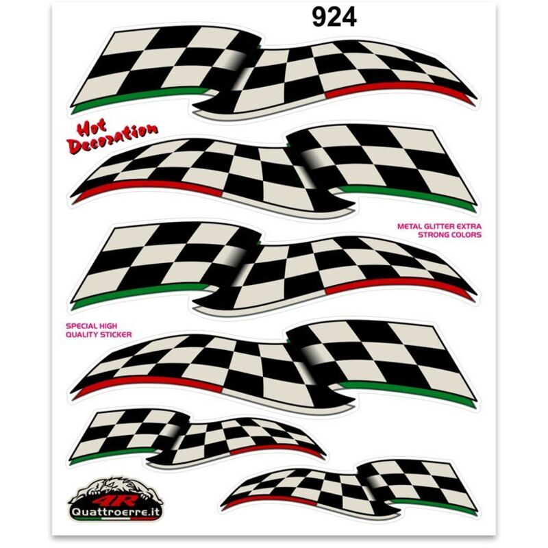 Adesivi Stickers Giganti Bandiera Scacchi 24 x 20 cm