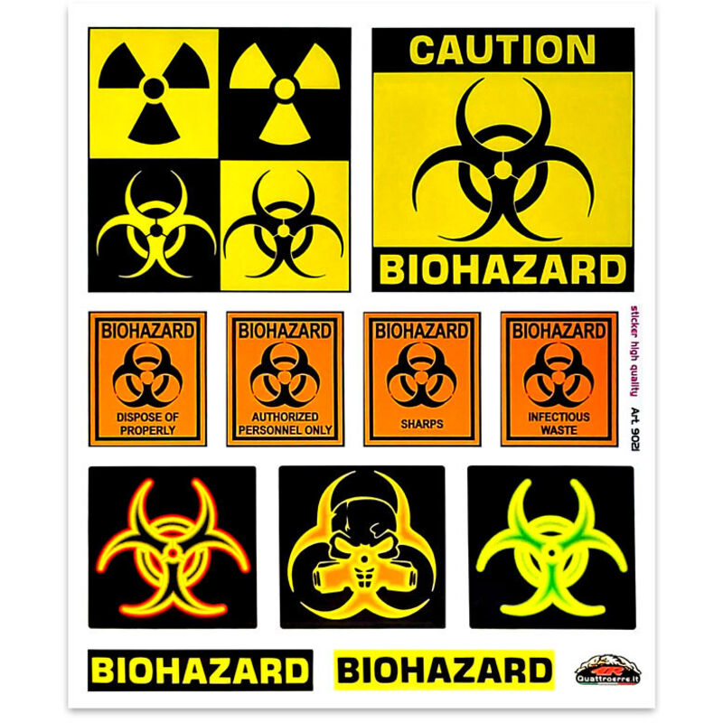 Adesivi Stickers Giganti Biohazard Danger 24 x 20 cm
