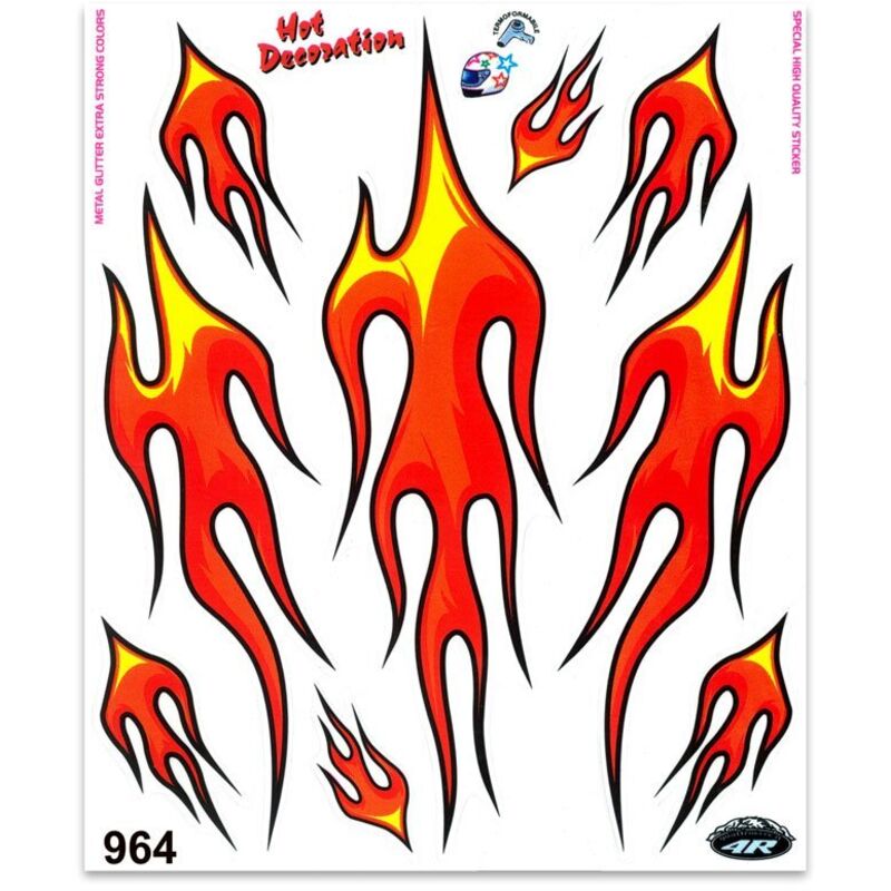 Adesivi Stickers Giganti Fiamme 24 x 20 cm