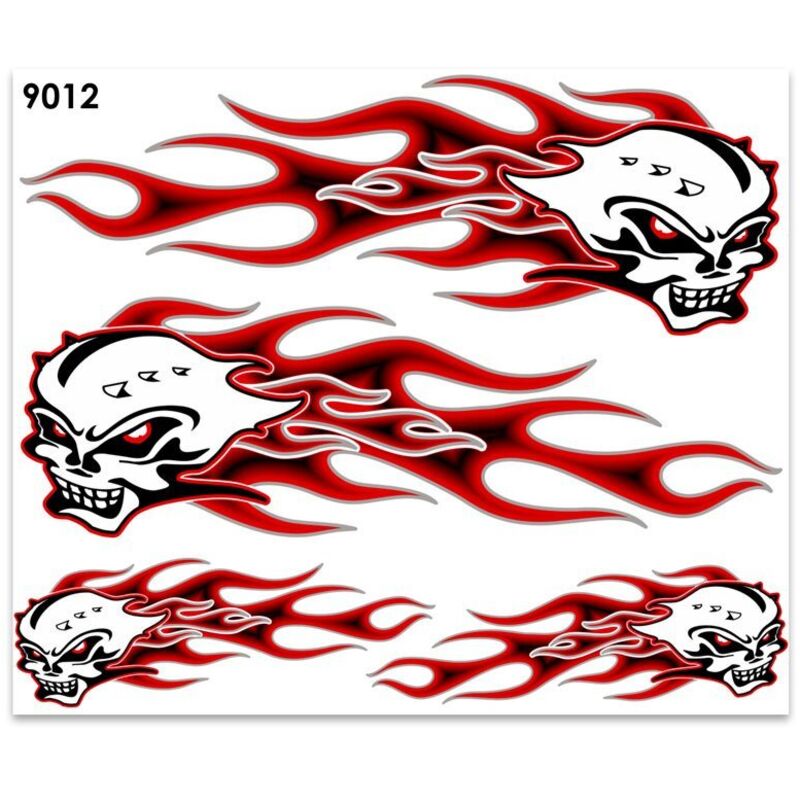 Adesivi Stickers Giganti Teschi e Fiamme 24 x 20 cm