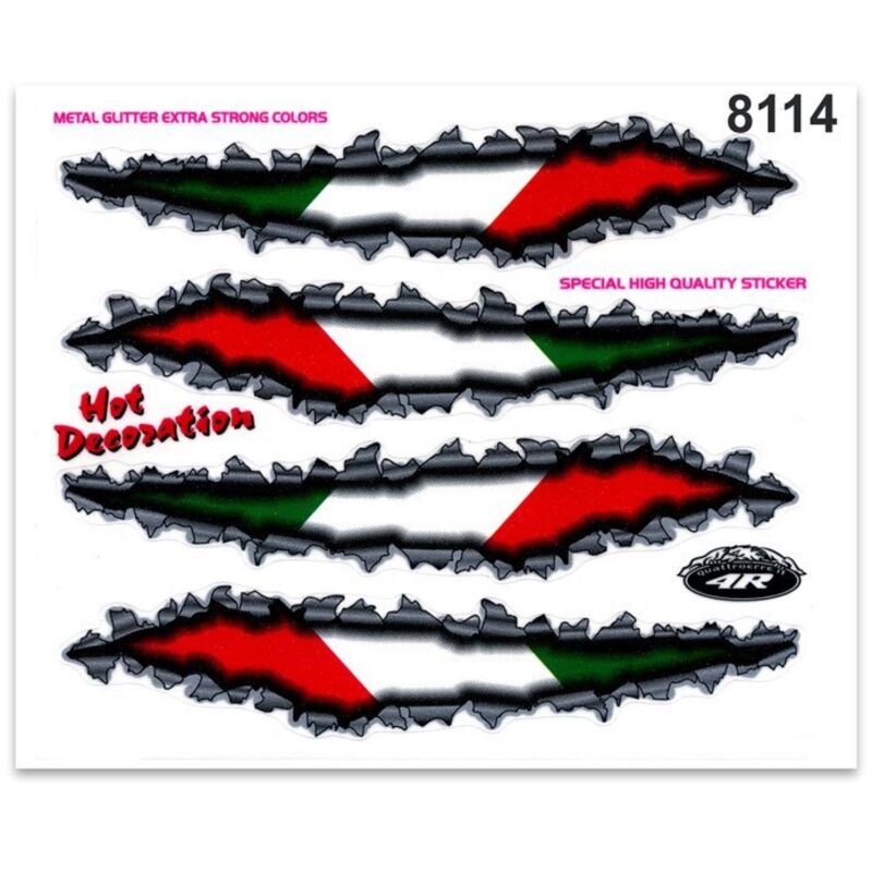 Adesivi Stickers Medi Bandiera Italia Lacerata 13,5 x 16 cm