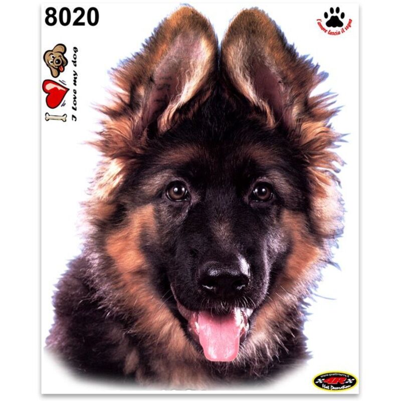 Adesivi Stickers Medi Cane Cucciolo Pastore Tedesco 13,5 x 16 cm