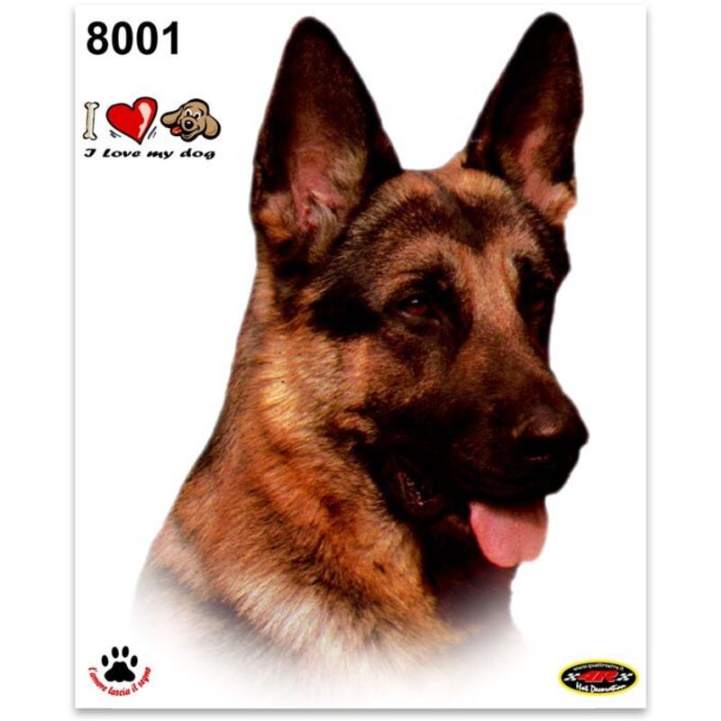 Adesivi Stickers Medi Cane Pastore Tedesco 13,5 x 16 cm