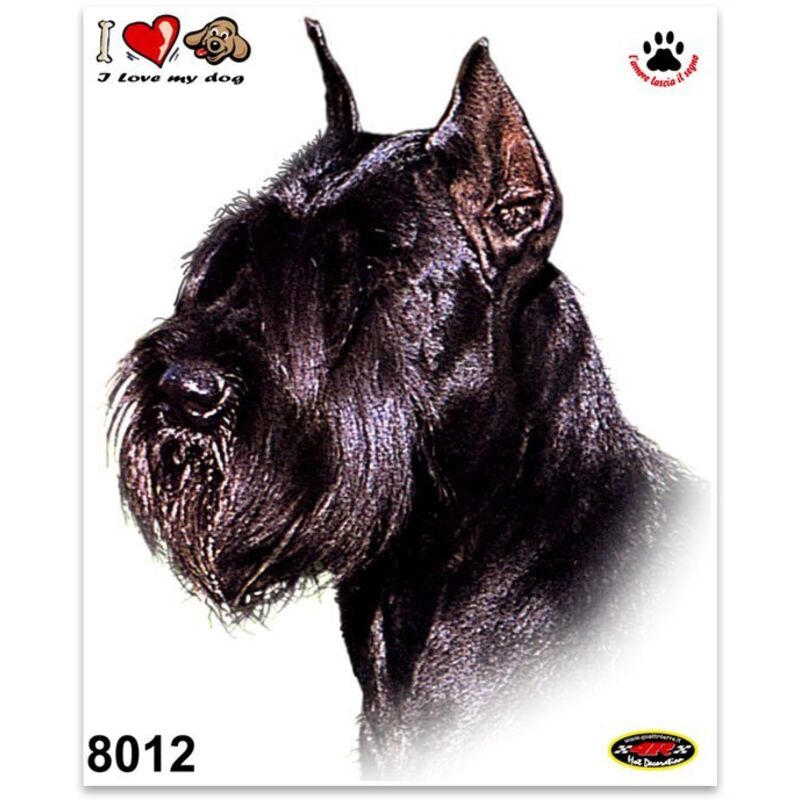 Adesivi Stickers Medi Cane Schnauzer 13,5 x 16 cm