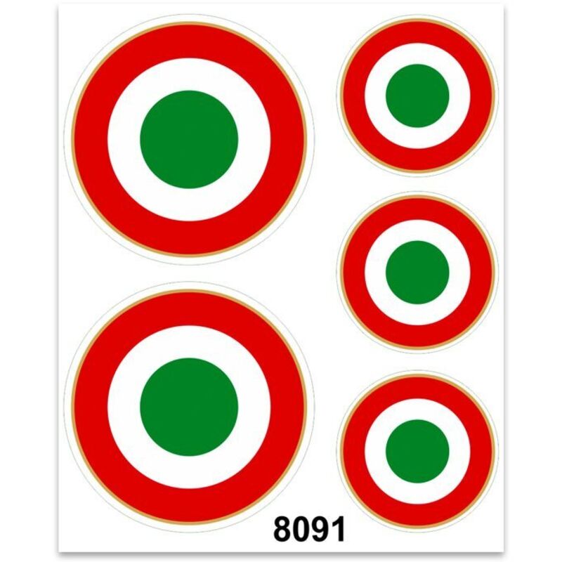 Adesivi Stickers Medi Coccarde Italia 13,5 x 16 cm