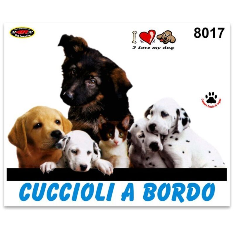Adesivi Stickers Medi Cuccioli a Bordo 13,5 x 16 cm