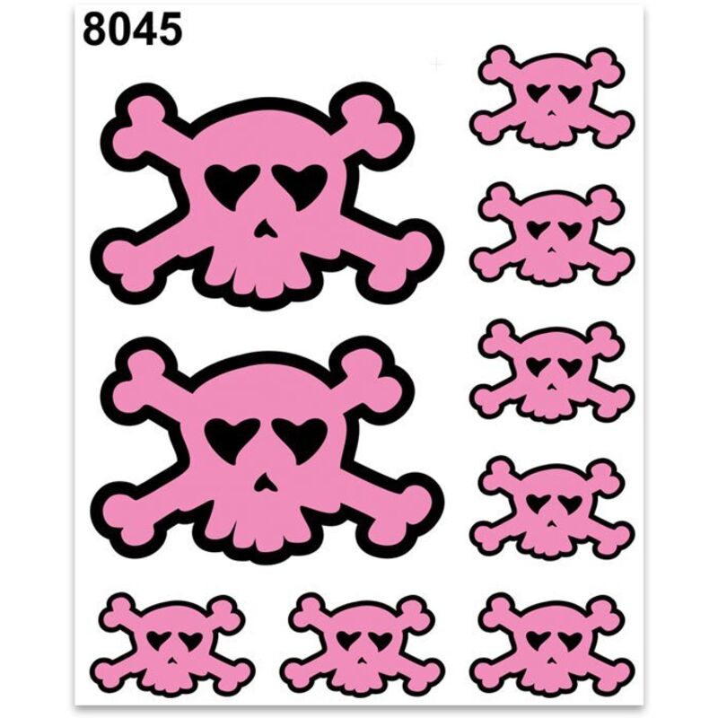 Adesivi Stickers Medi Teschio Rosa 13,5 x 16 cm