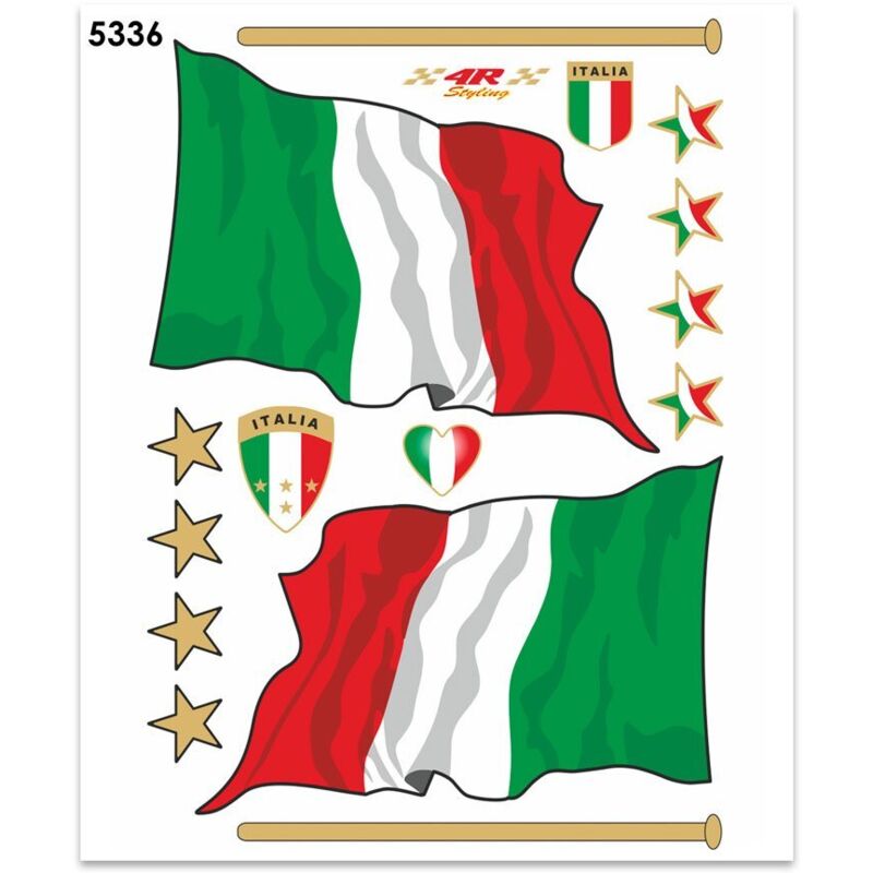 Adesivi Stickers Midi Bandiera Italia 35 x 25 cm