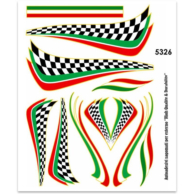 Adesivi Stickers Midi Bandiera Italia Scacchi 35 x 25 cm