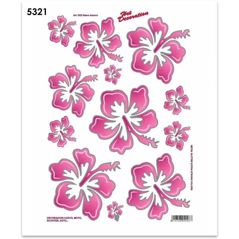 Adesivi Stickers Midi Fiori 35 x 25 cm - Colore: ROSA