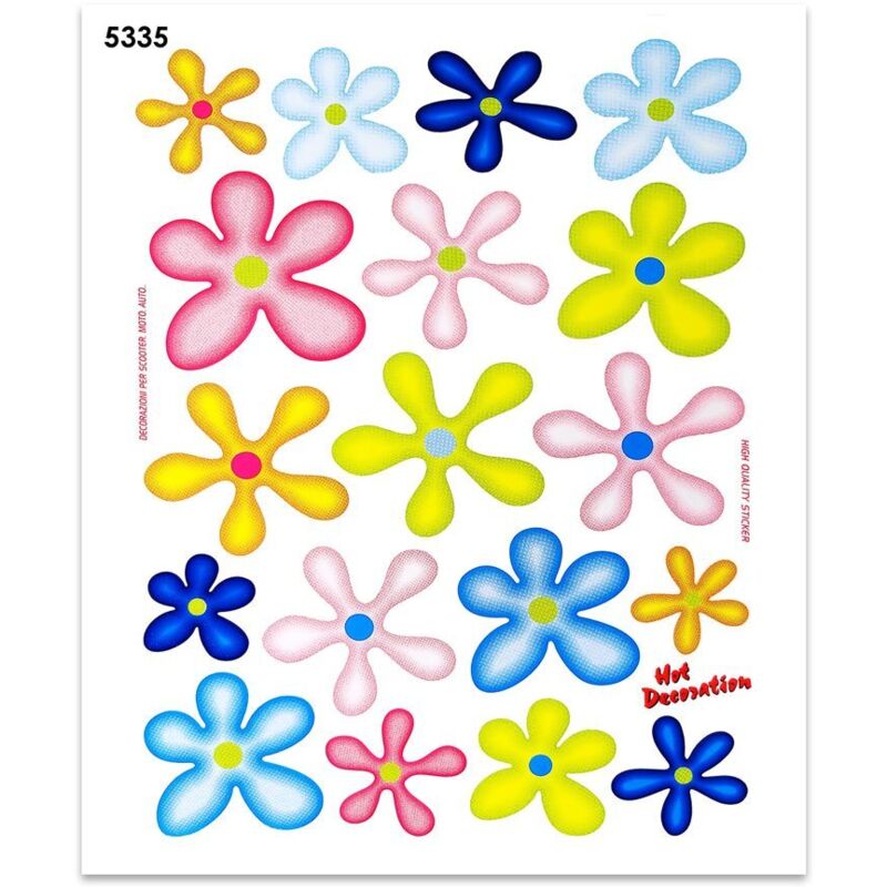 Adesivi Stickers Midi Fiori Colorati 35 x 25 cm