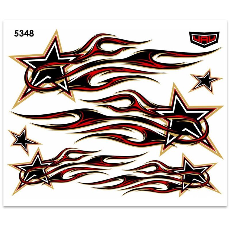 Adesivi Stickers Midi Stella in Fiamme 35 x 25 cm - Colore: ROSSO