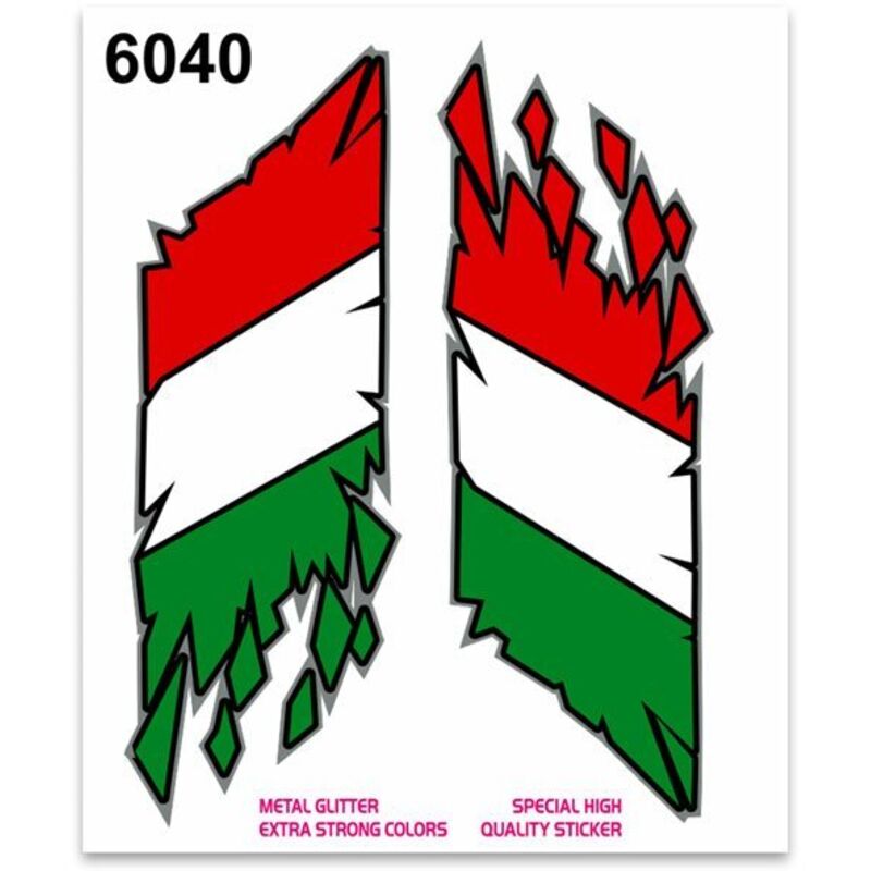 Adesivi Stickers Standard Bandiera Italia Lacerata 10 x 12 cm