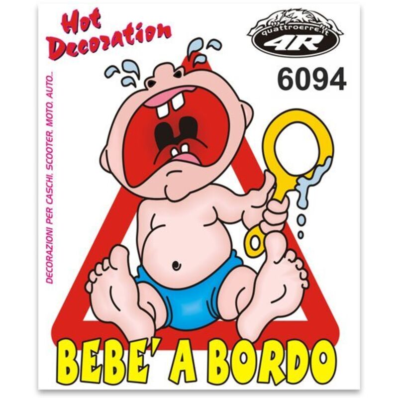 Adesivi Stickers Standard Bebè a Bordo in Lacrime 10 x 12 cm