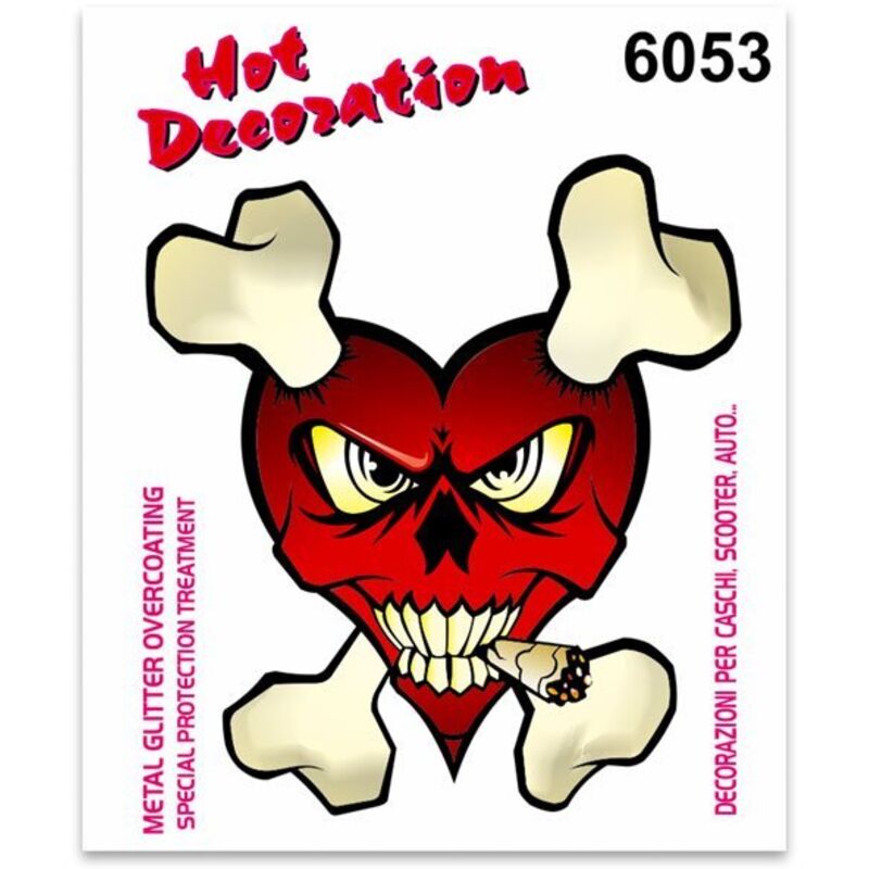 Adesivi Stickers Standard Cuore Teschio 10 x 12 cm
