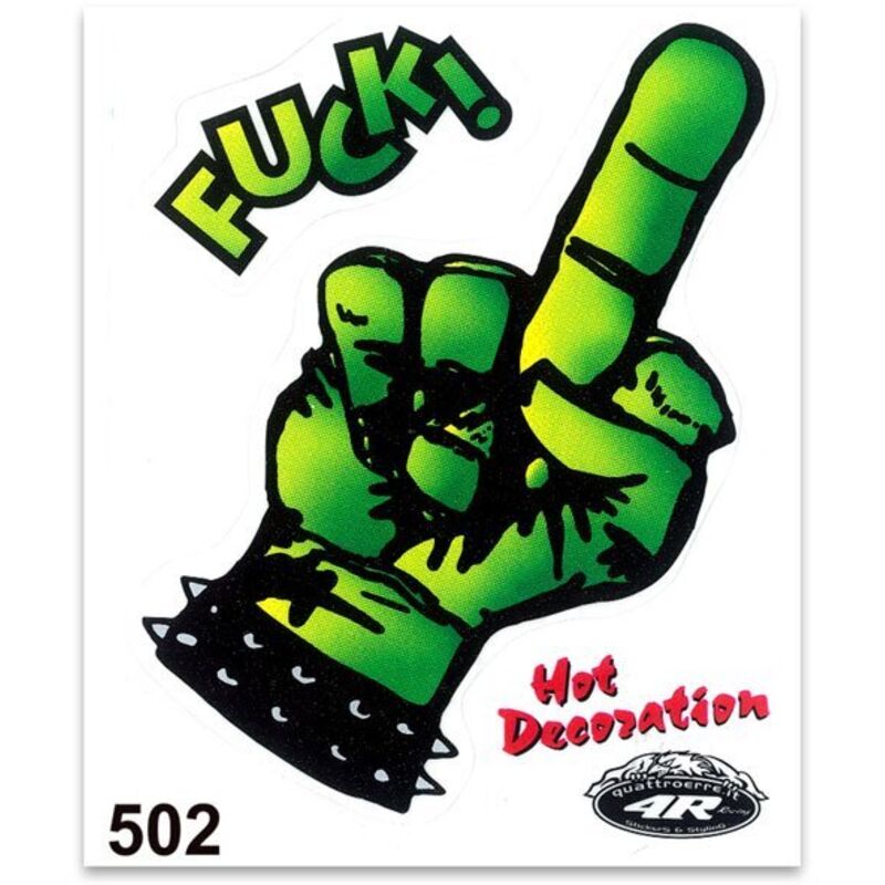 Adesivi Stickers Standard Fuck Dito Medio 10 x 12 cm