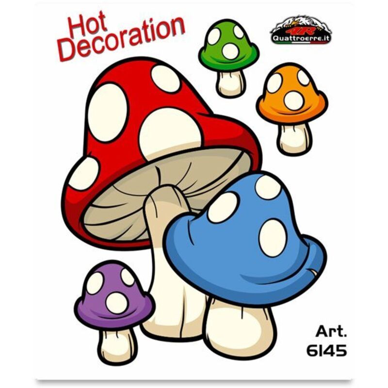 Adesivi Stickers Standard Funghi 10 x 12 cm