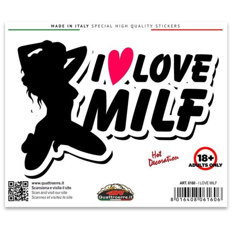 Adesivi Stickers Standard I Love Milf 10 x 12 cm