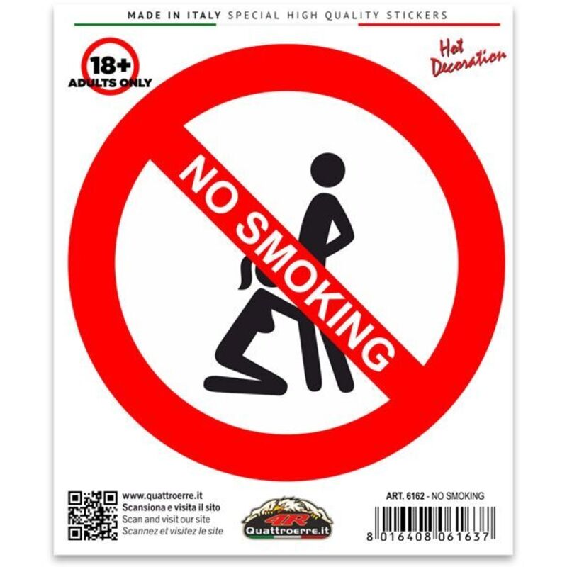 Adesivi Stickers Standard No Smoking 10 x 12 cm