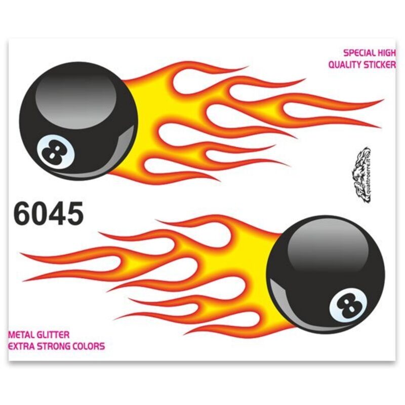 Adesivi Stickers Standard Palla 8 Infuocata 10 x 12 cm