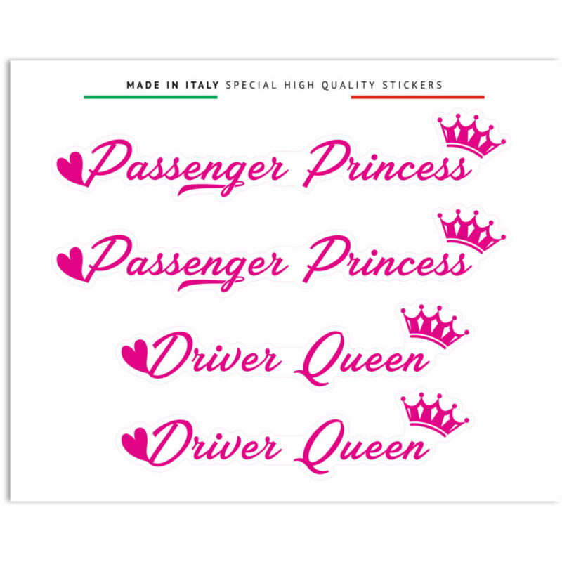 Adesivi Stickers Standard Passenger Princess 10 x 12 cm - Colore: FUXIA
