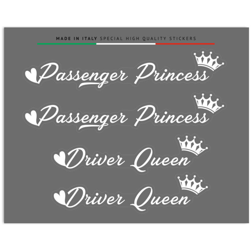 Adesivi Stickers Standard Passenger Princess 10 x 12 cm - Colore: BIANCO