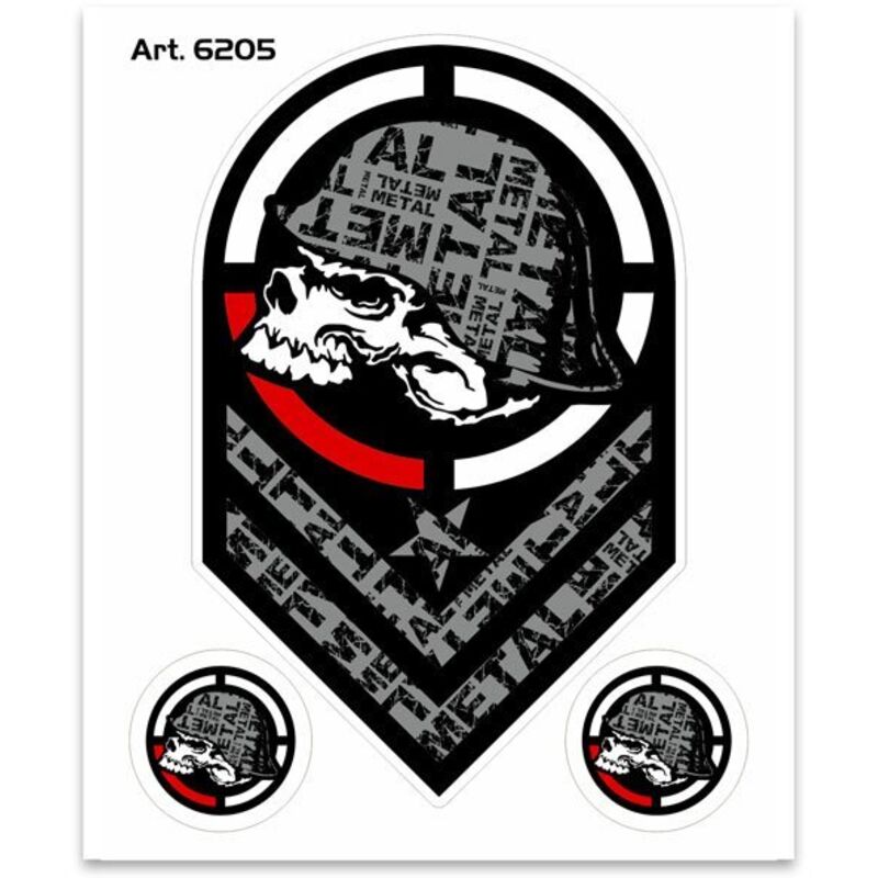 Adesivi Stickers Standard Teschio Metal 10 x 12 cm