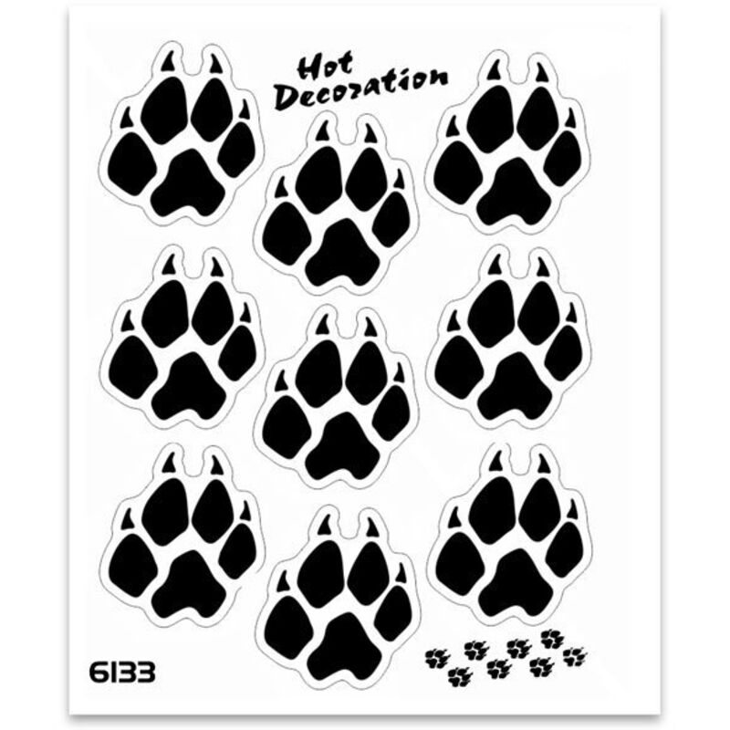 Adesivi Stickers Standard Zampe Lupo 10 x 12 cm - Colore: NERO