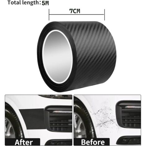 adesivi universali per la protezione del davanzale della portiera dell'auto, in vinile 5D in fibra di carbonio, per auto, bici e moto (7 cm x 3 m)